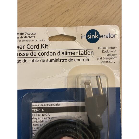 InSinkErator Garbage Disposal Power Cord Kit, CRD-00 Black Plumbing Kitchen Sink - Picture 2 of 6